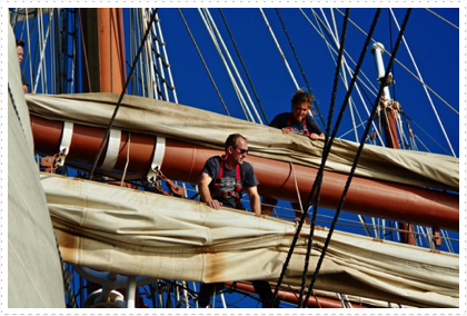 Sails were set by hand!